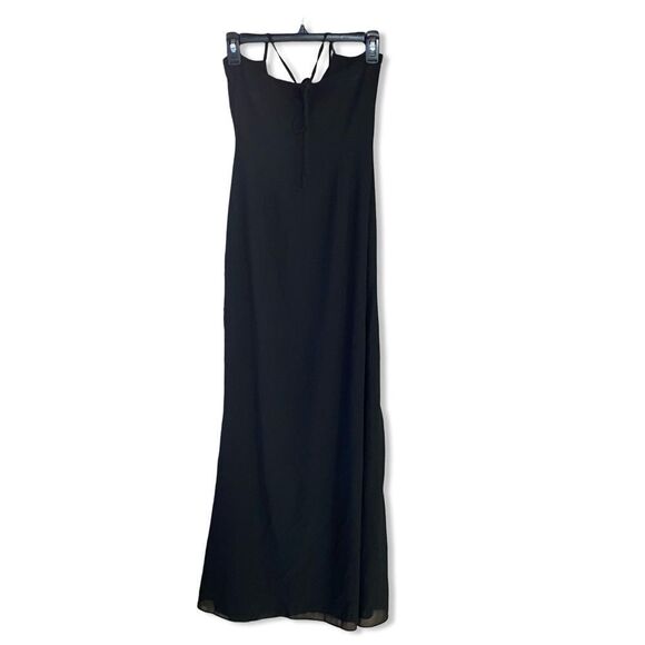 Superdown nicola sheer maxi dress black halter tie high slit Revolve XS - Picture 5 of 8